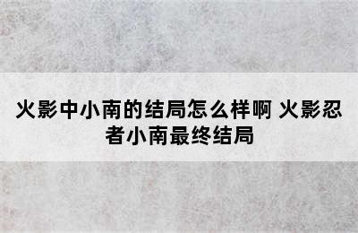 火影中小南的结局怎么样啊 火影忍者小南最终结局